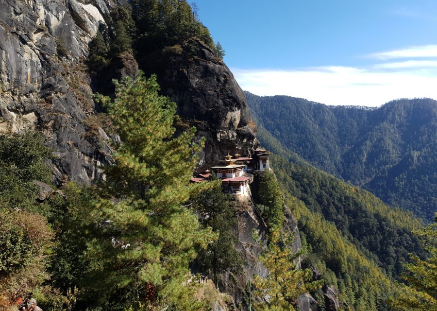 Taktsang monastery on the cliff face above the Paro valley